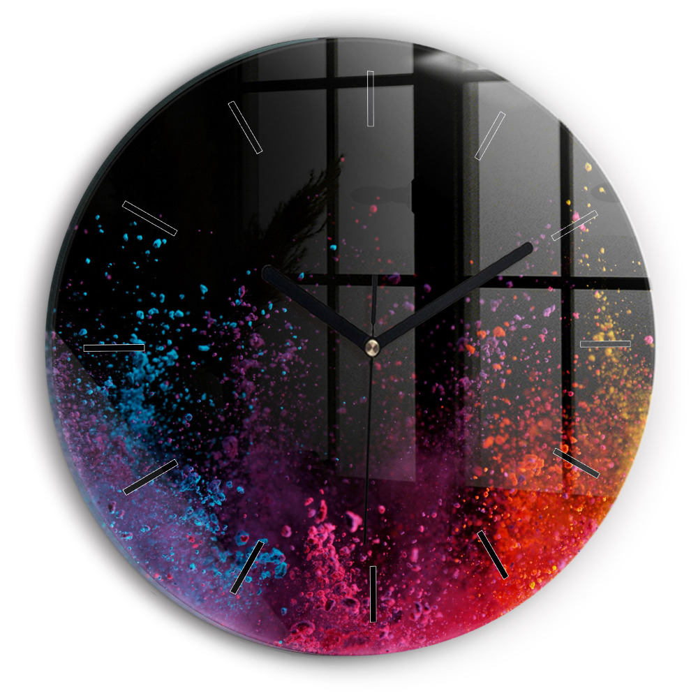 Une explosion de couleurs Horloge ronde murale