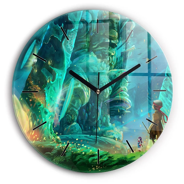 Enfants dans une forêt Pendule murale ronde