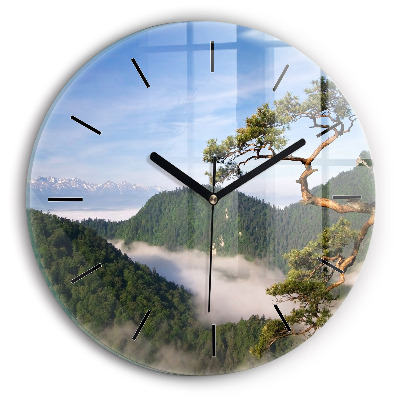 Pic Sokolica dans les montagnes Pieniny Horloge ronde murale