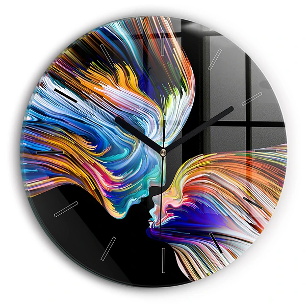 Art émotionnel Horloge ronde en verre