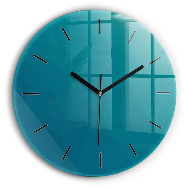 Abstraction marine Horloge ronde en verre