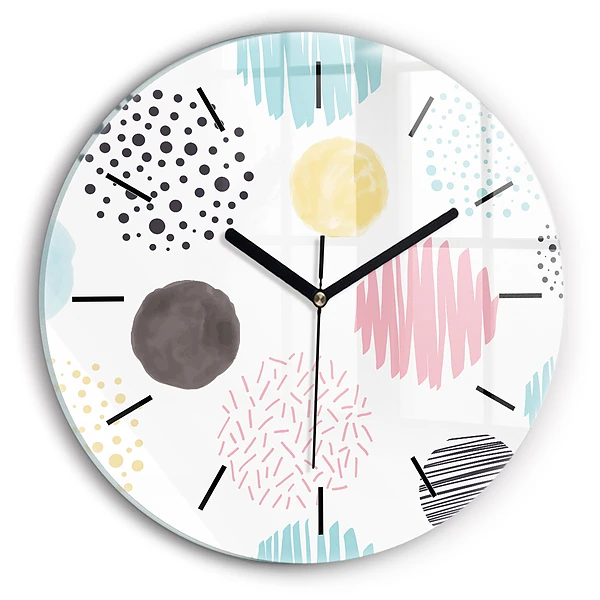 Motif géométrique Horloge ronde en verre