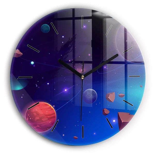 Planètes galaxie Pendule murale ronde