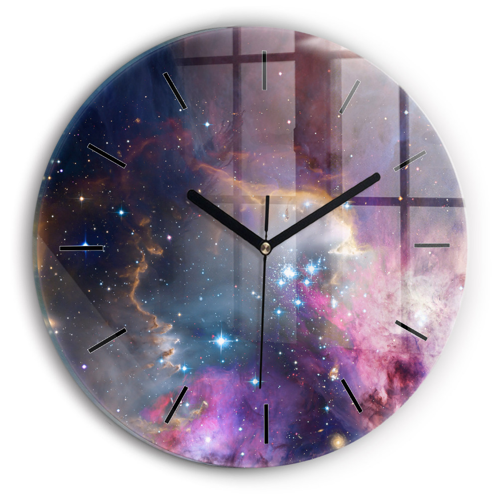 Galaxie et étoiles Pendule murale ronde