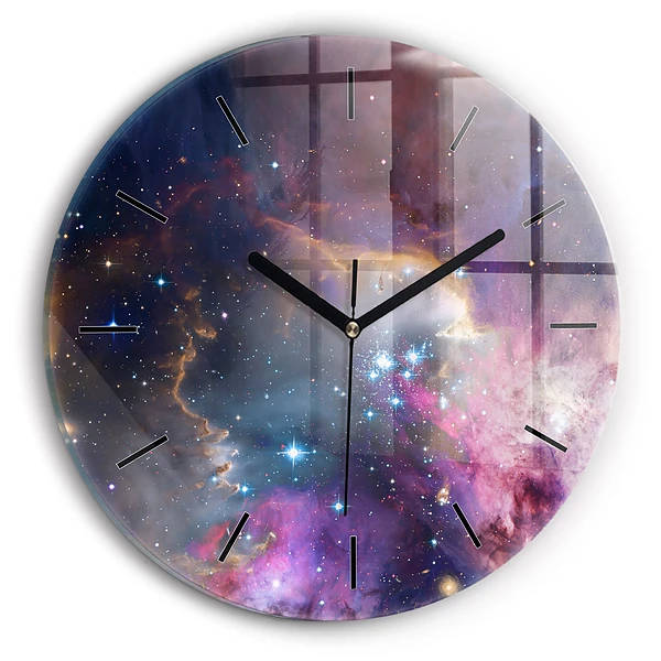 Galaxie et étoiles Pendule murale ronde