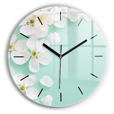 Fleurs de pommier Pendule murale ronde
