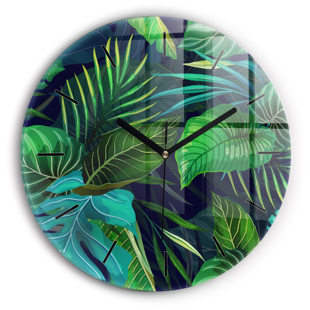 Feuilles exotiques Horloge ronde