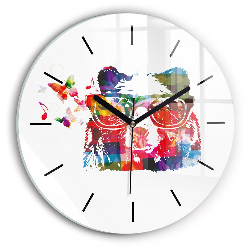 Tête d'ours Horloge ronde murale