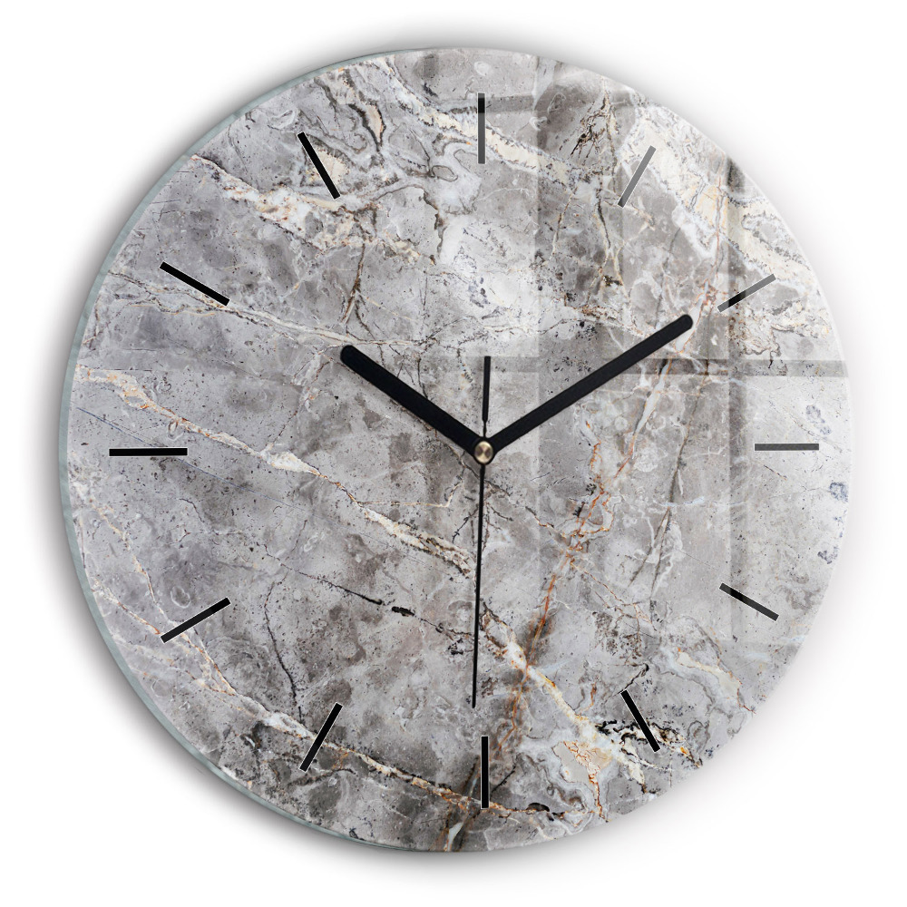 Marbre de granit gris Horloge ronde