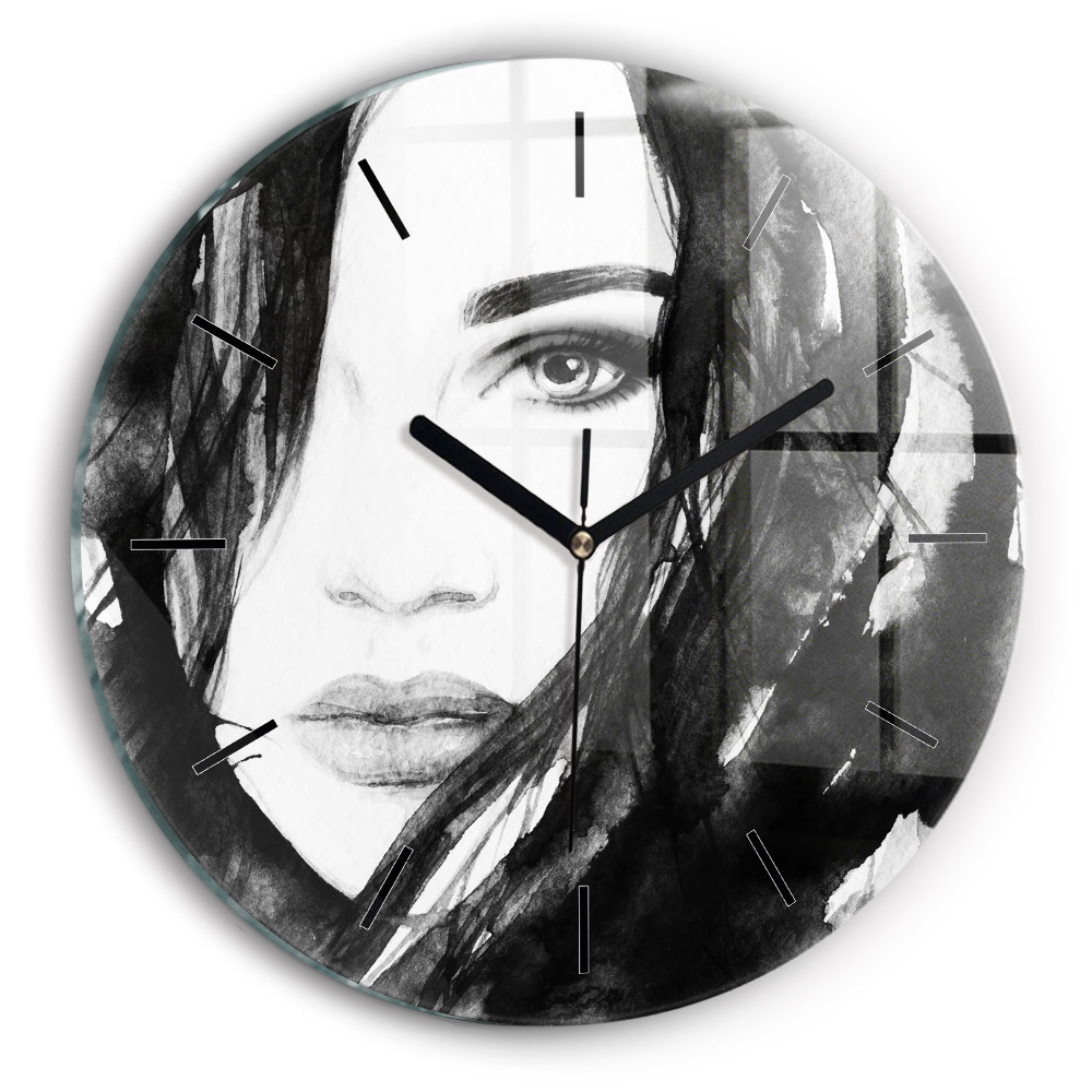 Portrait d'une femme Pendule murale ronde