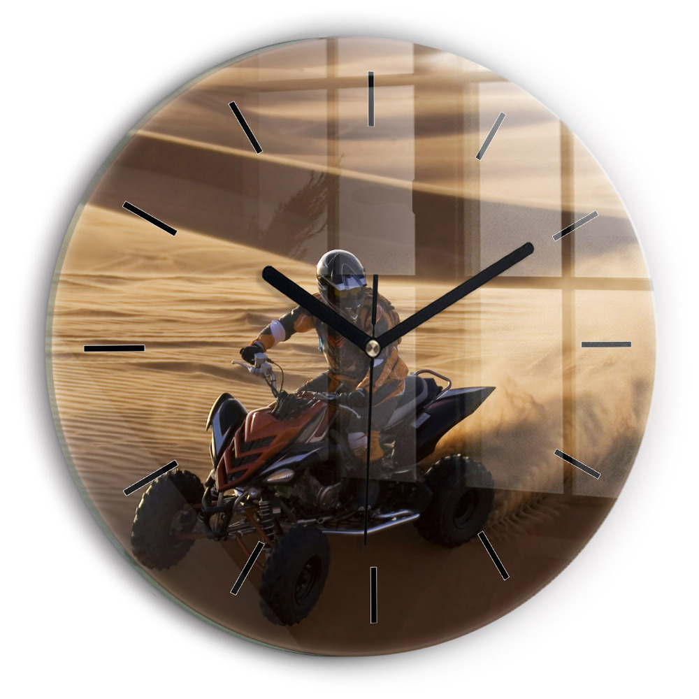 Quad dans le désert Horloge ronde murale