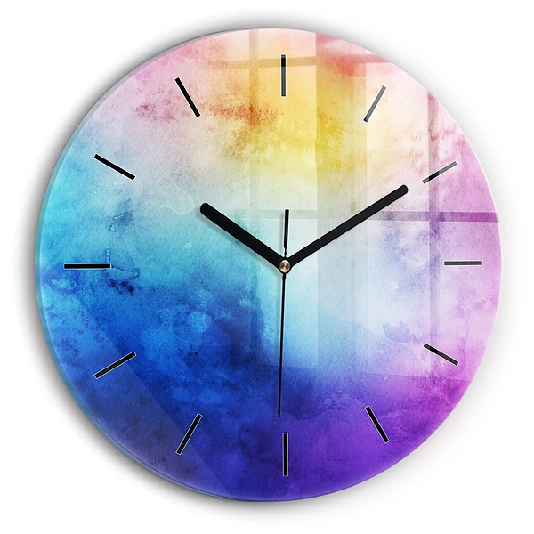 Taches colorées Pendule murale ronde
