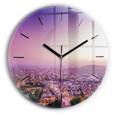 Barcelone Bunkers El Carmel Horloge ronde en verre