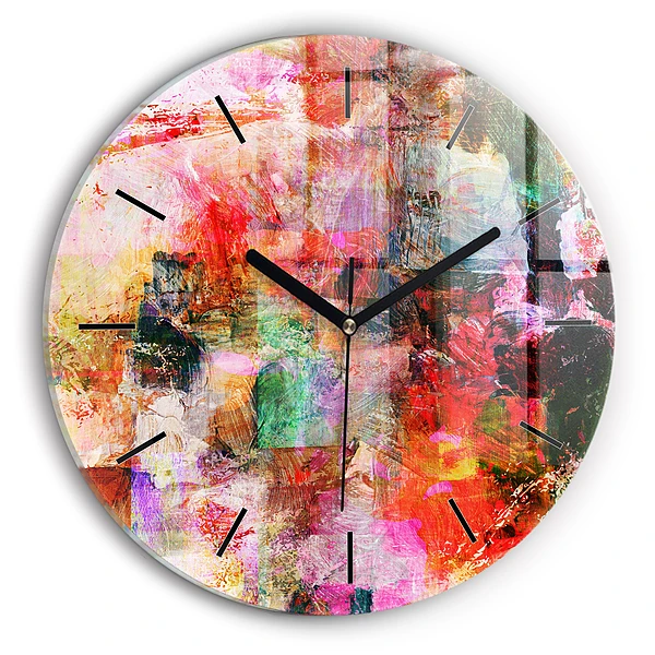Composition abstraite Pendule murale ronde