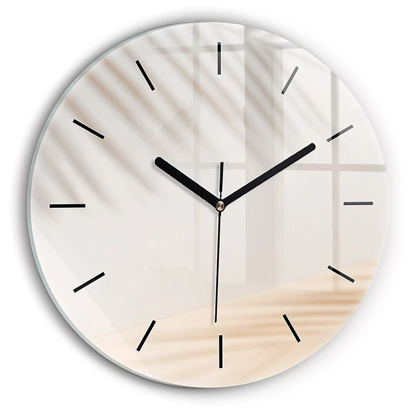 Crème abstraite Horloge ronde