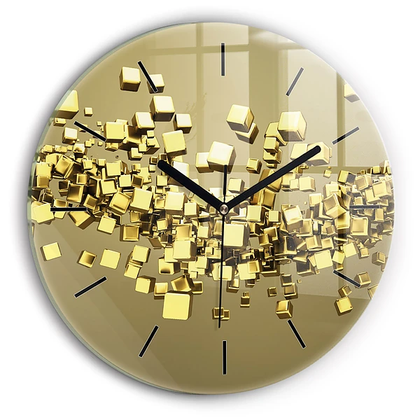 Carrés d'or Pendule murale ronde