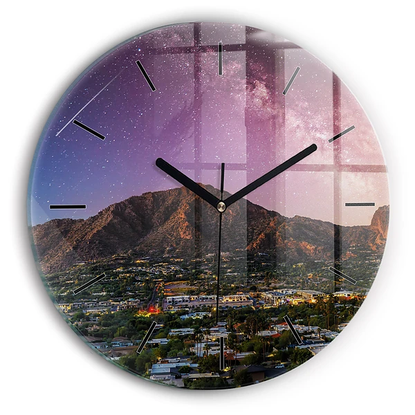 Paysage de montagne Horloge ronde murale