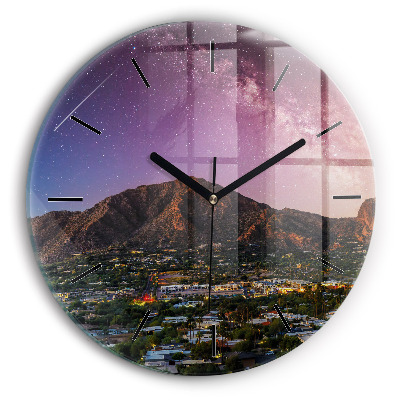 Paysage de montagne Horloge ronde murale