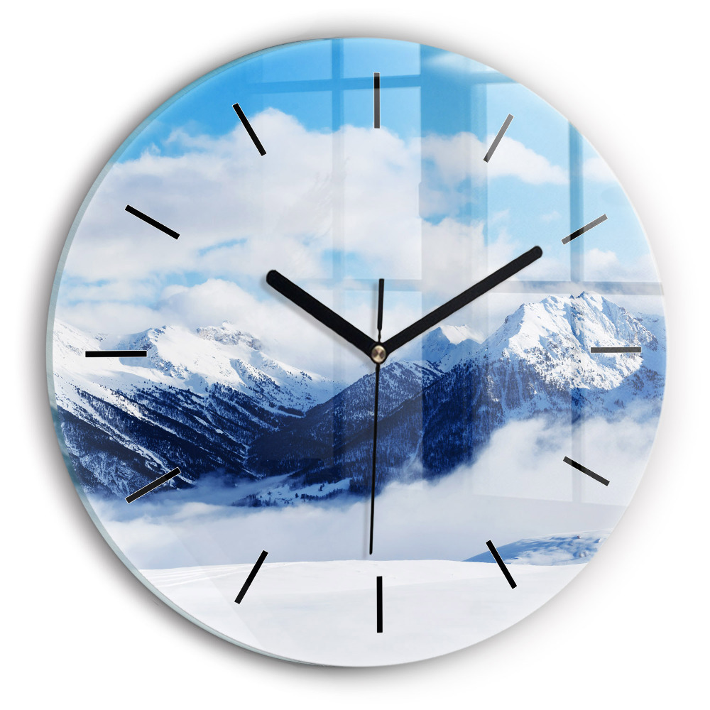Panorama de montagnes Horloge ronde
