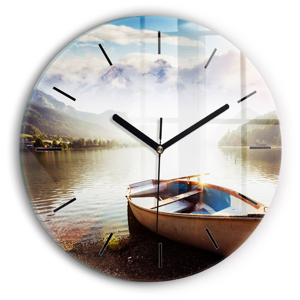 Vue d'un lac Horloge ronde murale