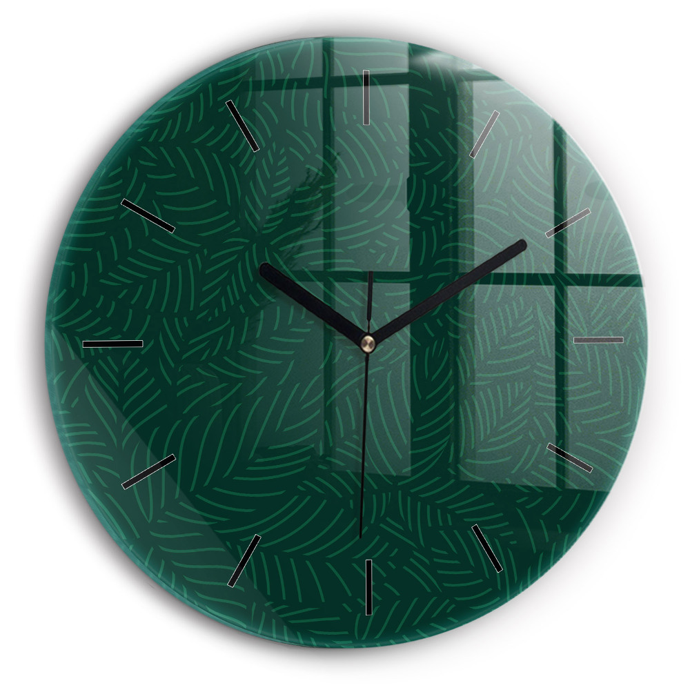 Motif de feuilles Horloge ronde