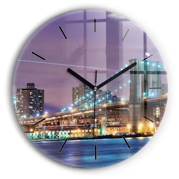 Pont de Brooklyn et East River Horloge ronde