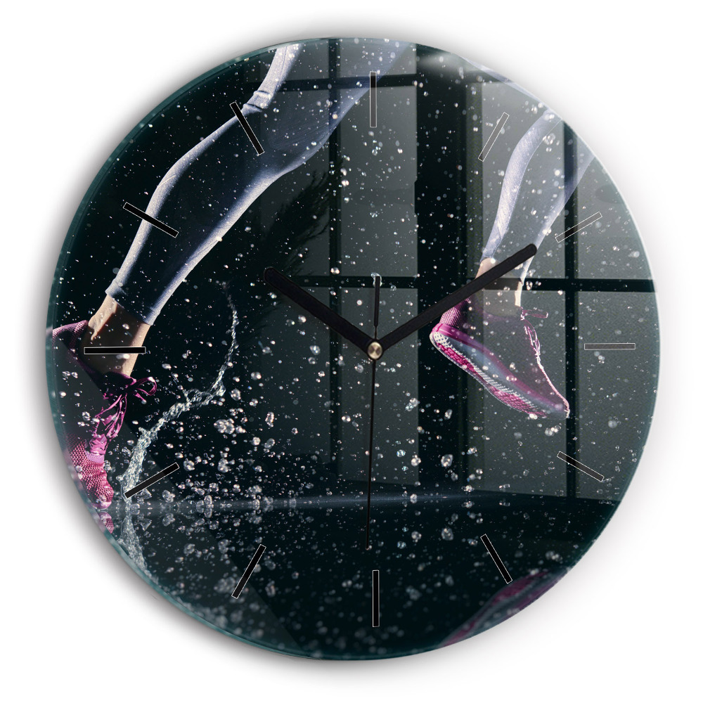 Mode de vie sain - course à pied Pendule murale ronde