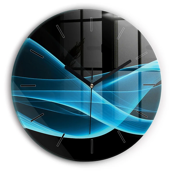 Abstraction bleue Horloge ronde