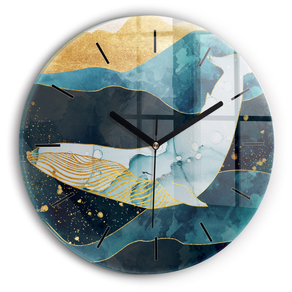 Baleine abstraite Horloge ronde