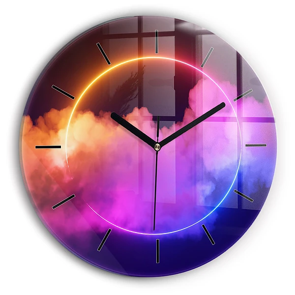 Fumée abstraite en 3D Horloge ronde murale