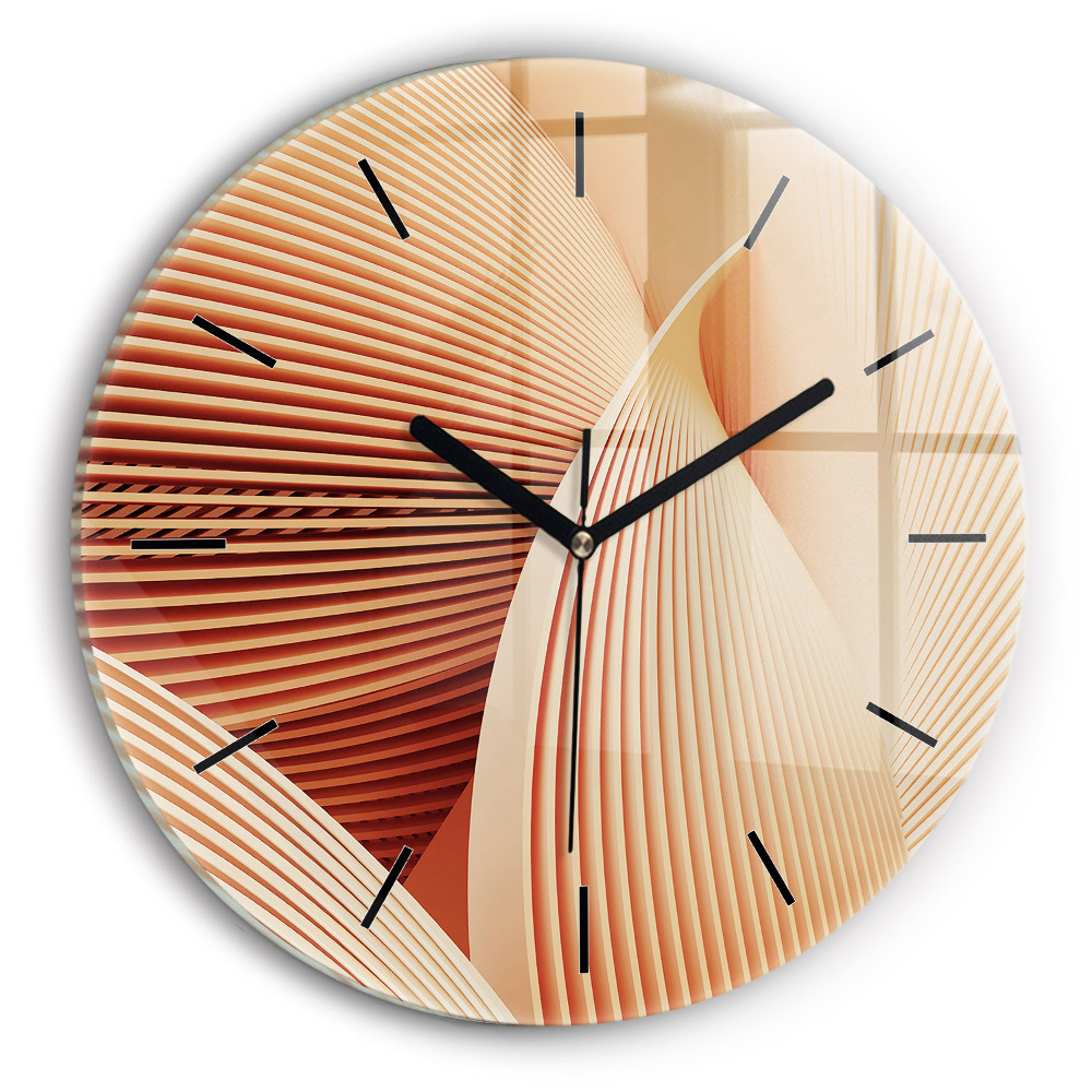 Motif abstrait de vagues Horloge ronde en verre