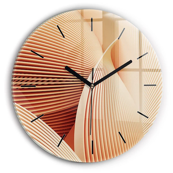 Motif abstrait de vagues Horloge ronde en verre