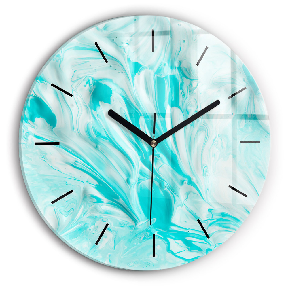 Abstraction bleue Horloge ronde
