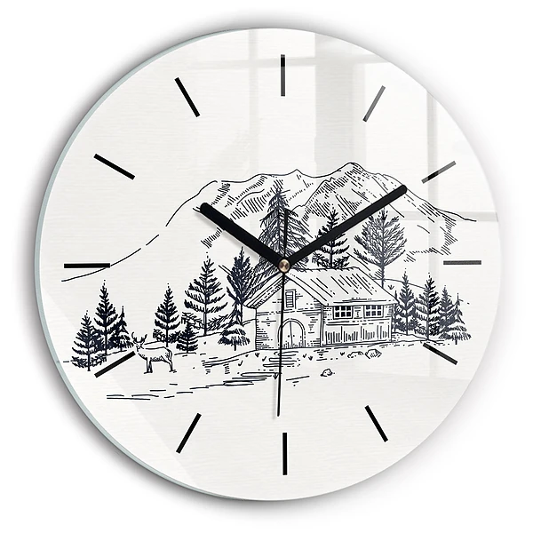 Ville en dessin animé Pendule murale ronde