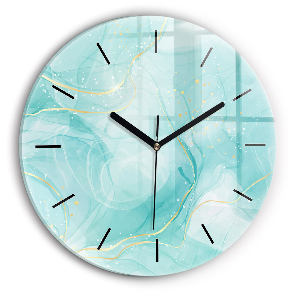 Marbre abstrait Horloge ronde en verre