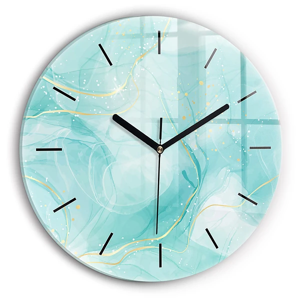 Marbre abstrait Horloge ronde en verre