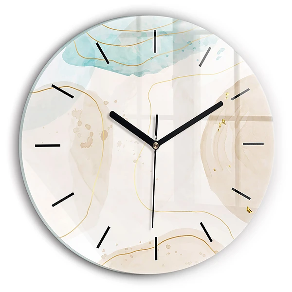 Taches d'aquarelle Horloge ronde en verre
