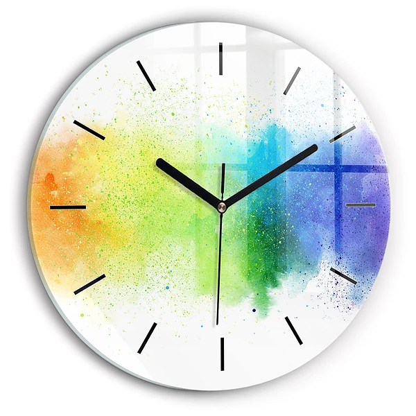 Arc-en-ciel abstrait Pendule murale ronde