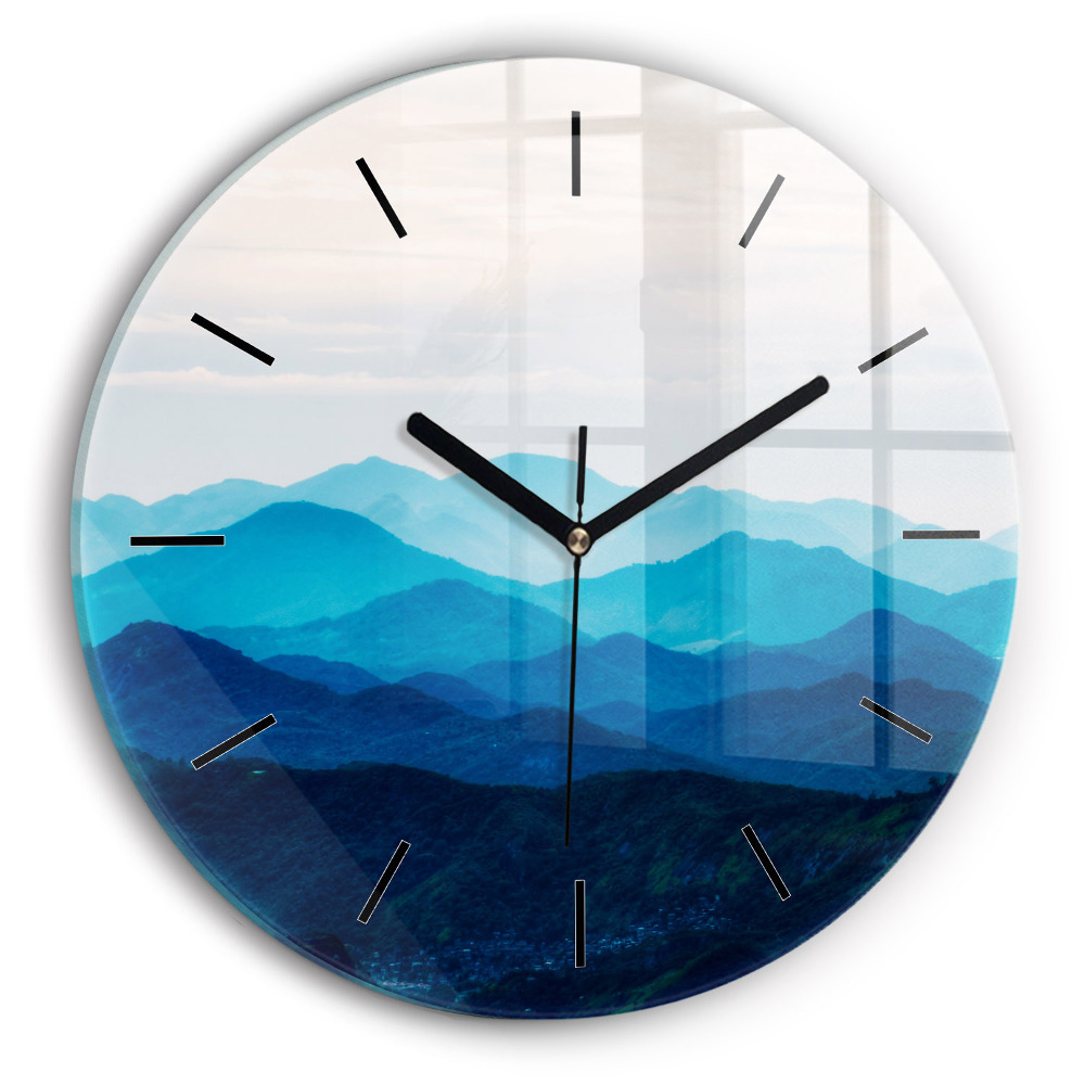 Montagne en aquarelle Horloge ronde