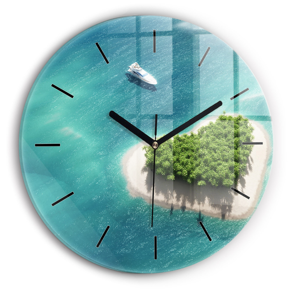 Île du cœur Horloge ronde