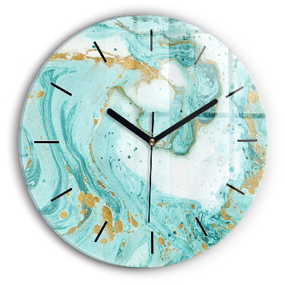 Texture de marbre Horloge ronde en verre