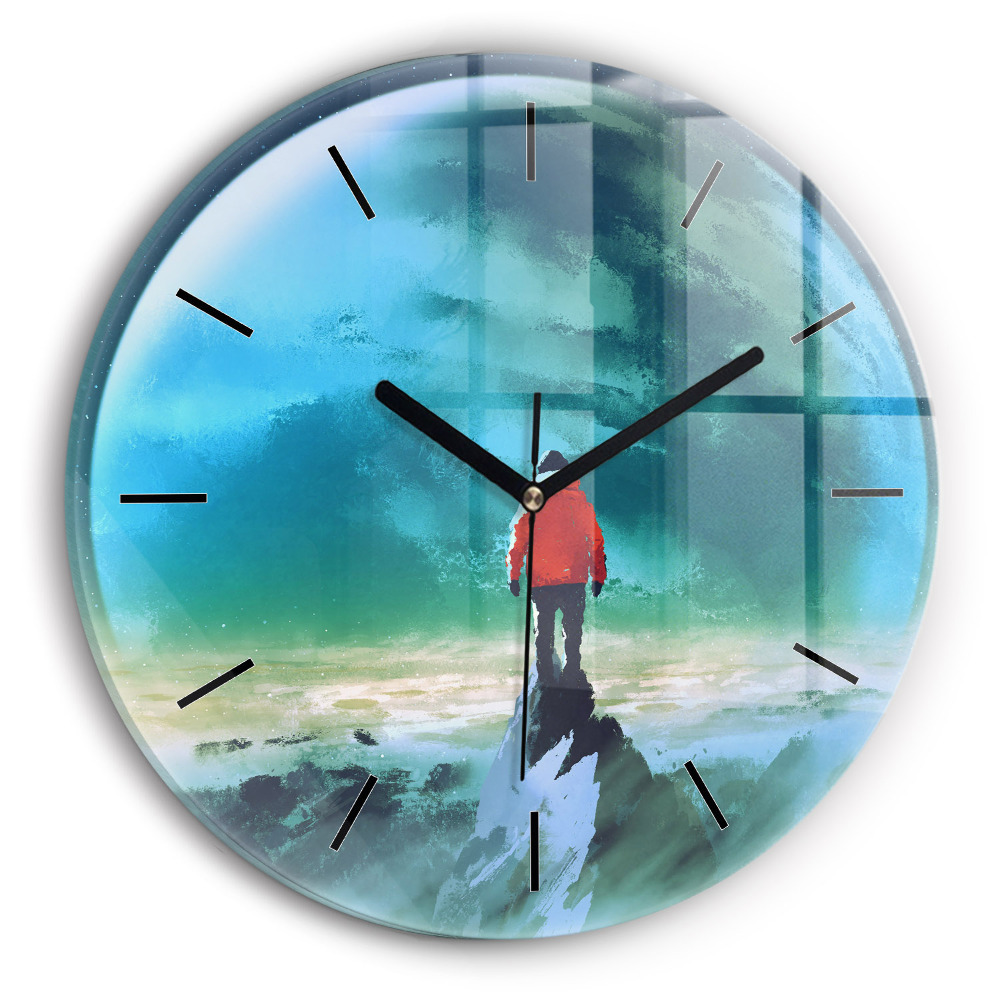Homme sur la lune Horloge ronde