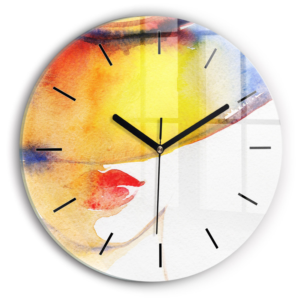 Femme avec un chapeau Horloge ronde