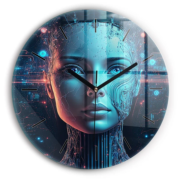 Intelligence artificielle Pendule murale ronde