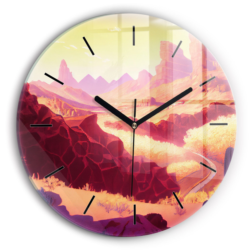Désert de l'Arizona Horloge ronde en verre