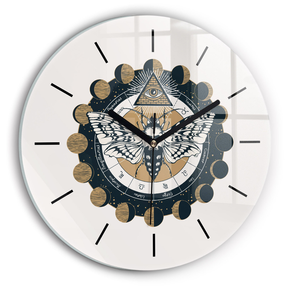 Phases de la lune et œil Horloge ronde