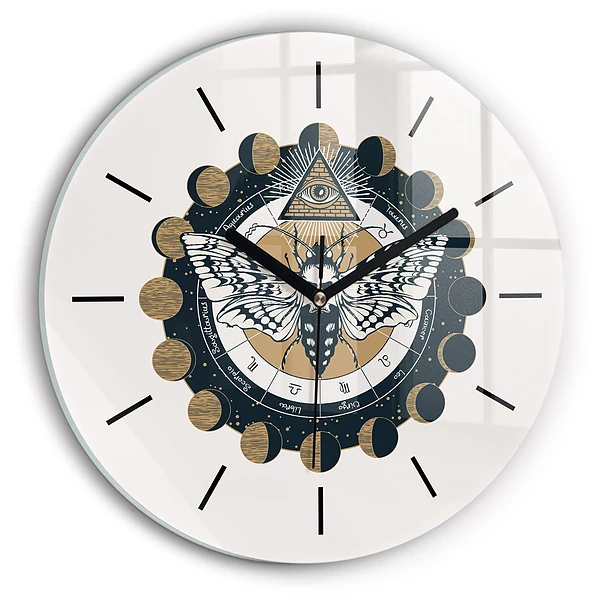 Phases de la lune et œil Horloge ronde