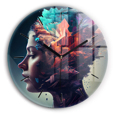 Femme abstraite Horloge ronde