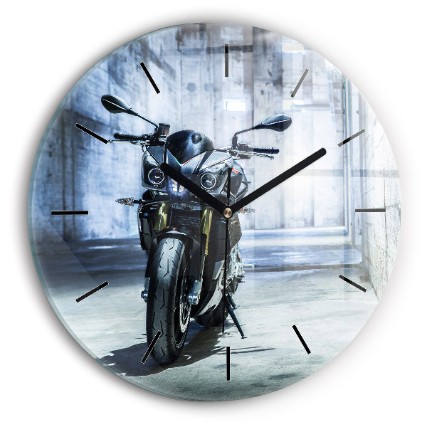 Moto dans une ruelle Horloge ronde murale