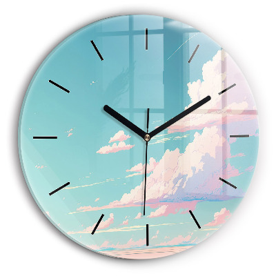 Ciel couleur pastel Pendule murale ronde